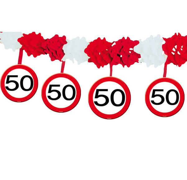 Guirlande En Papier Gaufre Panneau De Limitation De Vitesse 50 Ans 4 M A Prix Minis Sur Decoagogo Fr