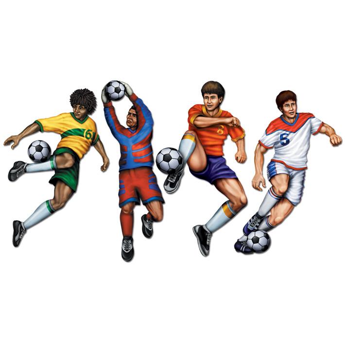 Deco Murale Footballeur En Action 51 Cm 4 Pcs A Prix Minis Sur Decoagogo Fr