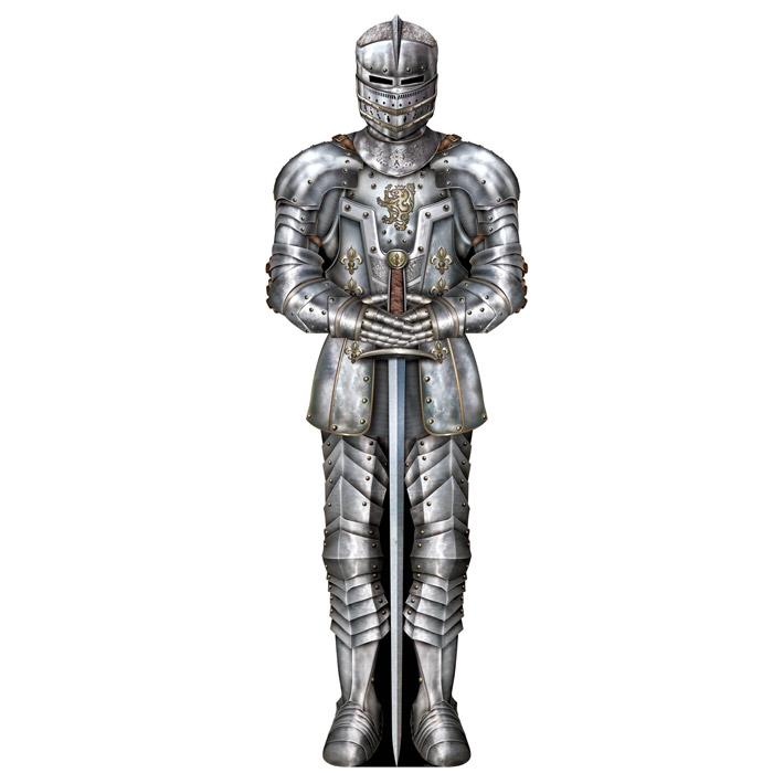 Casa Padrino armure chevalier avec lance en argent antique H. 213 cm - Armure de Fer Déco Médiévale | Casa Padrino