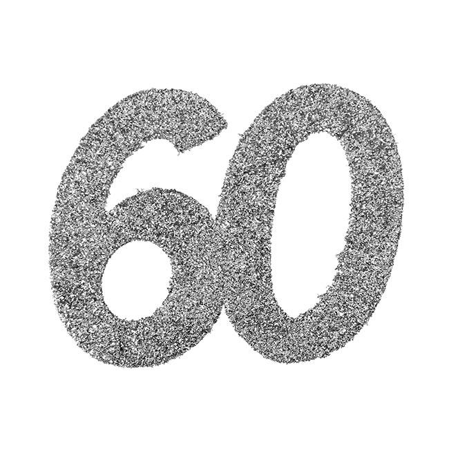 Centre De Table Pailleté 60 Ans – 20x11,5 Cm, Ressort, 4 Couleurs Disponibles – Anniversaire