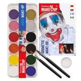 Set maquillage 12 couleurs Aqua avec pinceau, éponge & exemples 16 pcs