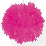 Déco de plafond "Pompon en papier crépon" 30 cm - rose vif
