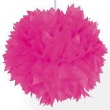 Déco de plafond "Pompon en papier crépon" 30 cm - rose vif