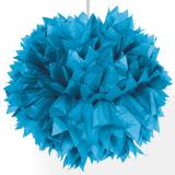 Déco de plafond "Pompon en papier crépon" 30 cm - turquoise