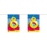 Mini guirlande de fanions avec chiffres multicolores 4 m - 8