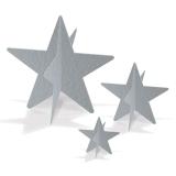 3D-Tischdeko "Sternenhimmel" 3er Pack-silber