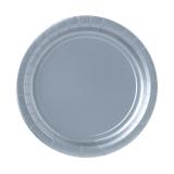 8 assiettes en carton unies 22,8 cm - argent