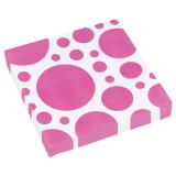 20 serviettes "Pois colorés en folie" - rose vif