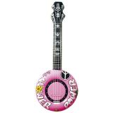 Guitare gonflable "Flower Power" 100 cm - rose vif