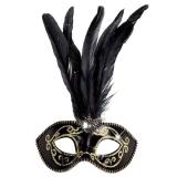 Masque avec plumes - noir