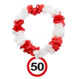 Collier de fleurs "Panneau de signalisation - 50 ans"