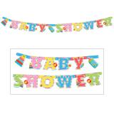 Guirlande de lettres "Colourful Baby Shower" 2,4 m