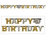 Guirlande de lettres "40 ans Glamour" Happy Birthday 2,1 m