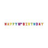 Guirlande de lettres "Happy 80th Birthday" 168 cm