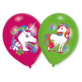 6 ballons de baudruche colorés "Petite licorne"