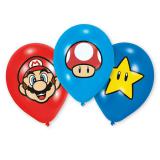 6 ballons de baudruche colorés "Super Mario"