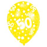 6 ballons de baudruche 50 ans "Bubbles"