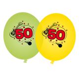 8 ballons de baudruche "50 ans en musique" 