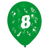 8 ballons multicolores "Fête d'anniversaire" - 8