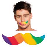 Moustache multicolore autocollante
