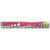 Bannière en alu "Happy Birthday" 183 cm