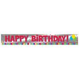 Bunter Folien-Banner "Happy Birthday" 183 cm