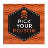 16 serviettes cocktail poison "Scary Halloween"