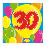 20 Serviettes Ballons "30 Ans"