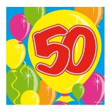  20 Serviettes Ballons "50 ans"