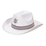 Chapeau de Cowboy "Shérif" - blanc