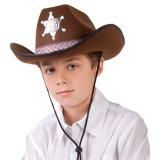 Chapeau de cowboy "Shérif" pour enfant - marron