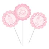 Piques de déco "Sweet Baby Girl" 3 pcs.