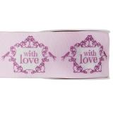 Ruban de déco "With love" 5 m - rose vif