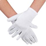 Gants unis 23 cm - blanc