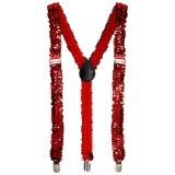 Bretelles à paillettes unicolores "Showstar" - rouge
