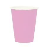 8 gobelets en carton unis 266 ml - rose