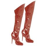 Couvres-bottes hautes vernies unicolores - rouge