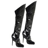 Couvres-bottes hautes vernies unicolores - noir