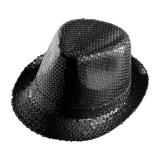 Chapeau unicolore à paillettes - noir