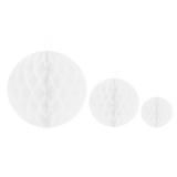 2 balles unicolores en papier gaufré - blanc-30 cm