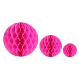 Einfarbiger Wabenpapier-Ball 2er Pack-pink 