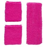 Bandeau unicolore fluo 3 pcs. - rose vif