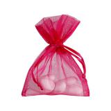 Einfarbiges Organza-Säckchen 10er Pack-pink