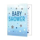 8 cartons d´invitation Baby Party avec enveloppes "Little Star" - bleu 