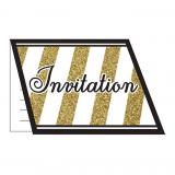 8 cartons d'invitation "Black & Gold" avec enveloppes