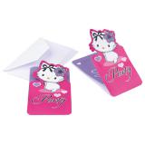 6 cartons d'invitation "Charmmy Kitty" avec enveloppes