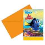 6 cartons d'invitations "Le monde de Dory" avec enveloppes