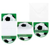 6 cartons d´invitation "Fou de foot" avec enveloppes