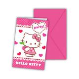 6 cartons d'invitation "Hello Kitty"
