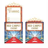 8 cartons d'invitation "Hollywood Lights" avec enveloppes